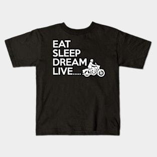 Eat Sleep Dream Live Back Print Kids T-Shirt